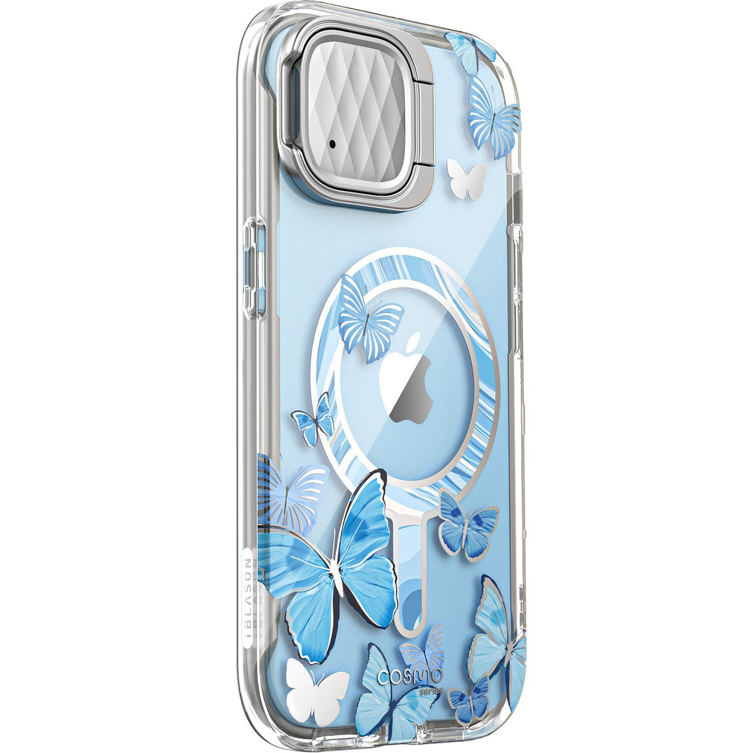 Hülle Supcase i-Blason Cosmo Mag mit MagSafe für iPhone 15, Transparent-Blau