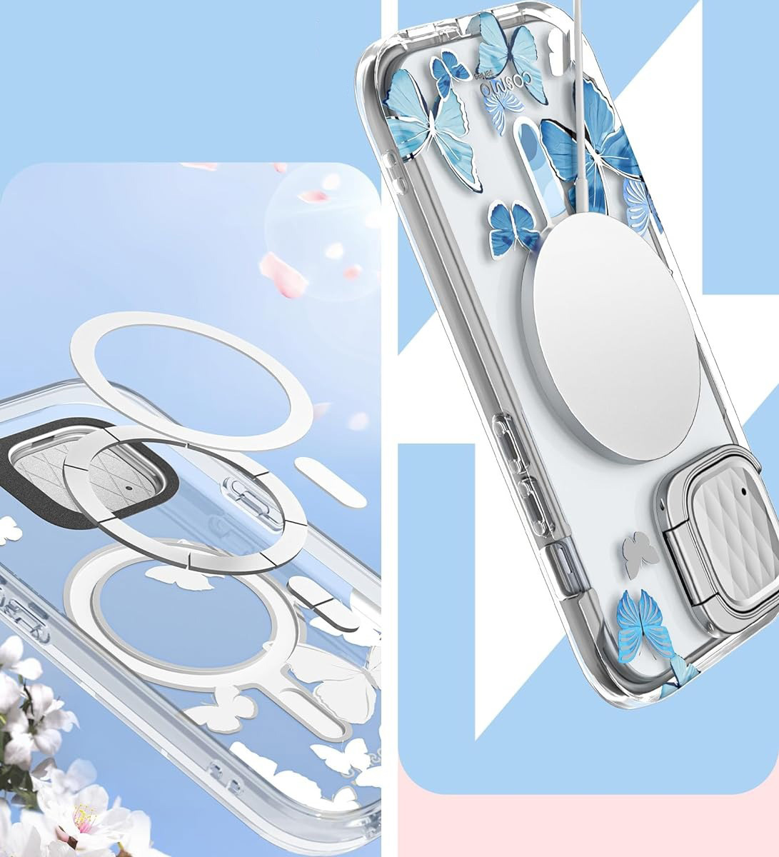 Hülle Supcase i-Blason Cosmo Mag mit MagSafe für iPhone 15, Transparent-Blau