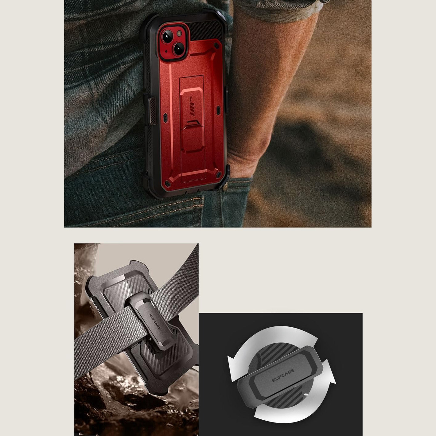 Schutzhülle Supcase Unicorn Beetle Pro für iPhone 15, Rot