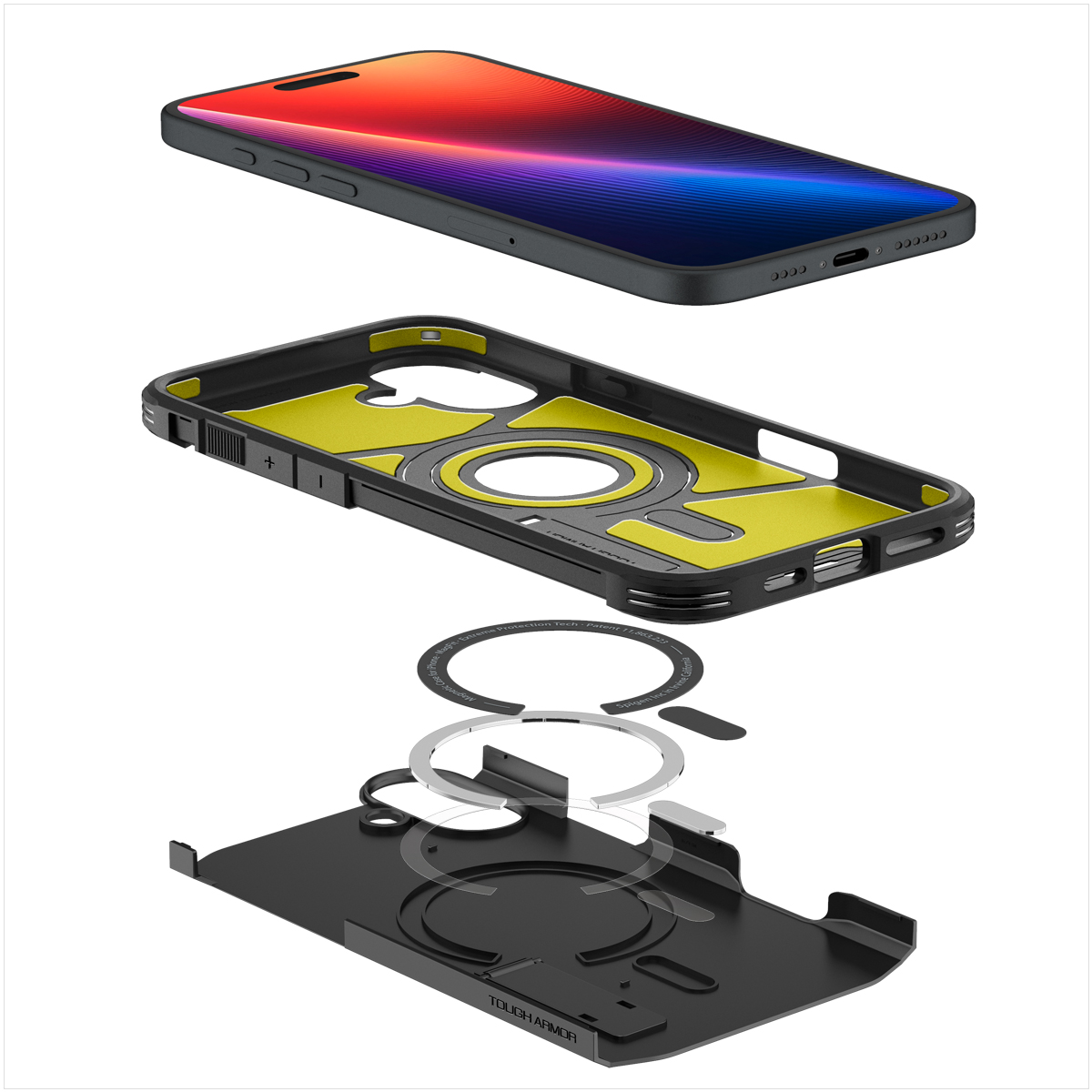 Etui Spigen Tough Armor Mag MagSafe do Apple iPhone 16 Plus, czarne
