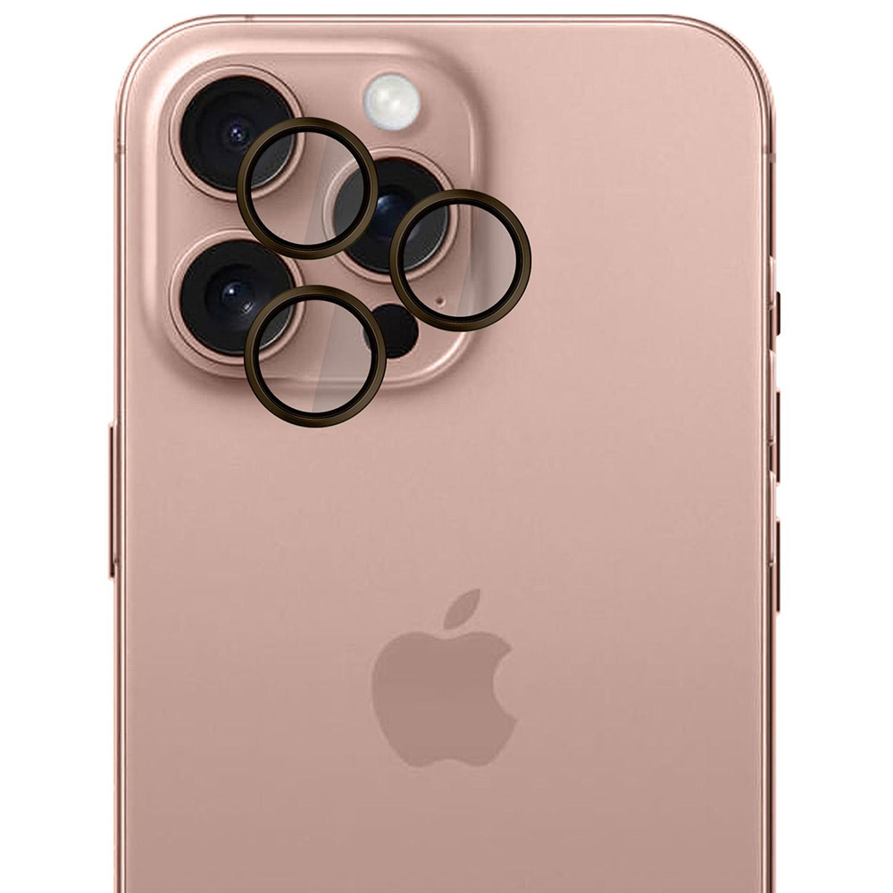 Osłony na aparat 3mk HARDY Lens Protection Pro 1 zestaw dla Apple iPhone 16 Pro Max<<br>Apple iPhone 16 Pro, różowobrązowe