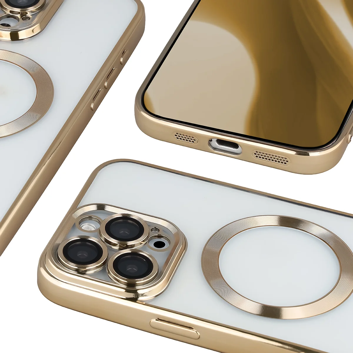 Metaliczna ramka, podniesione krawędzie i zintegrowane osłony w etui Bizon Case GuardO do Apple iPhone 16 Pro Max