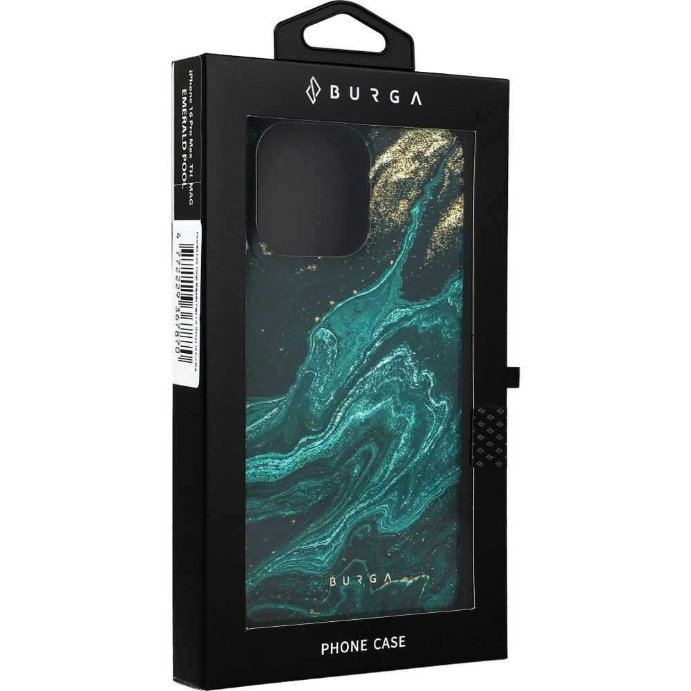 Ekskluzywne etui Burga Emerald Pool Tough Magnetic do Apple iPhone 16 Pro Max, wielokolorowe morskie