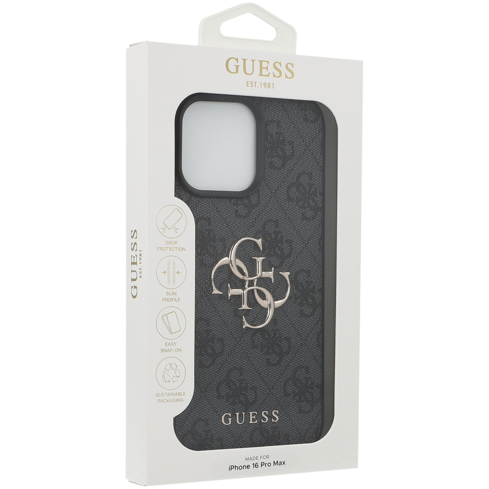 Etui Guess Hardcase 4G Big Metal Logo do iPhone 16 Pro Max, czarne