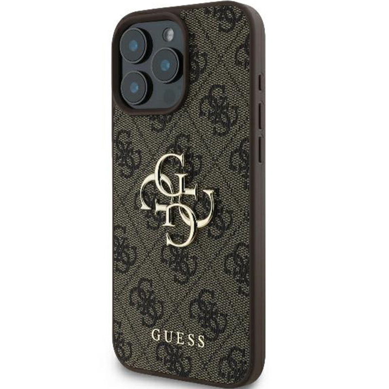 Etui Guess Hardcase 4G Big Metal Logo do iPhone 16 Pro Max, brązowe