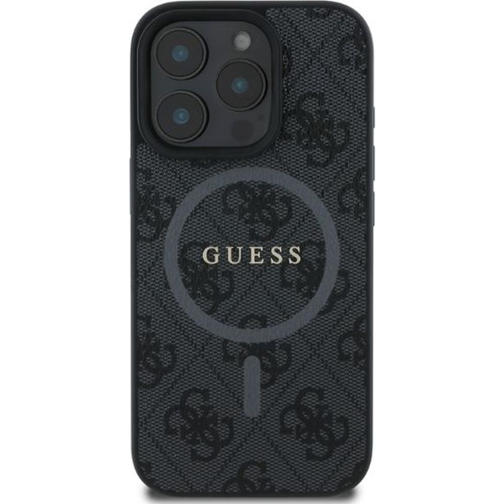 Etui Guess Hardcase 4G Ring Classic Logo MagSafe do Apple iPhone 16 Pro Max, czarne