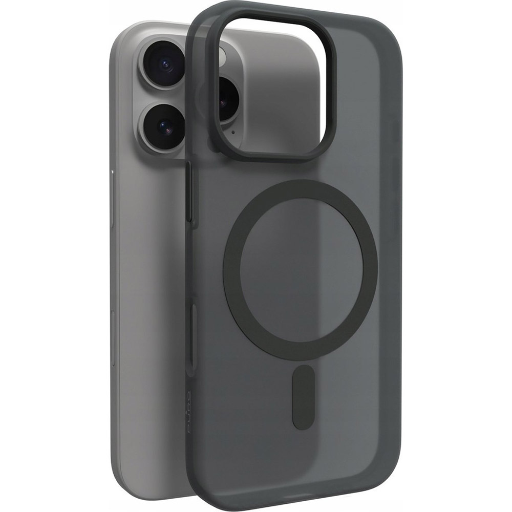 Etui Puro Daylight Mag do MagSafe do Apple iPhone 16 Pro Max, czarne półprzezroczyste.