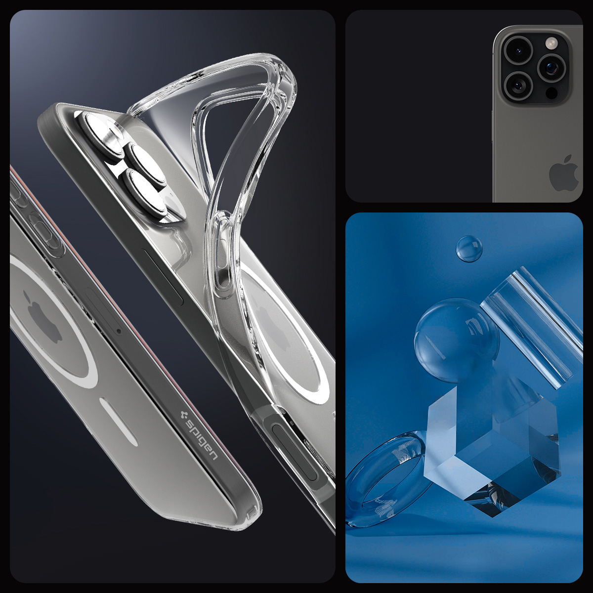 Etui Spigen Crystal Flex Mag kompatybilne z MagSafe do Apple iPhone 16 Pro Max, przezroczysto-białe