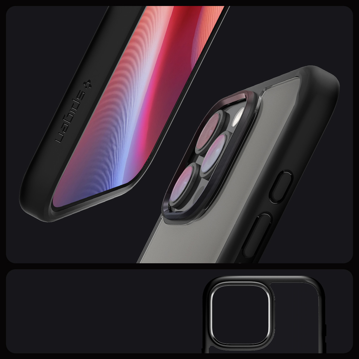 Etui Spigen Crystal Hybrid do Apple iPhone 16 Pro Max, przezroczysto-czarne