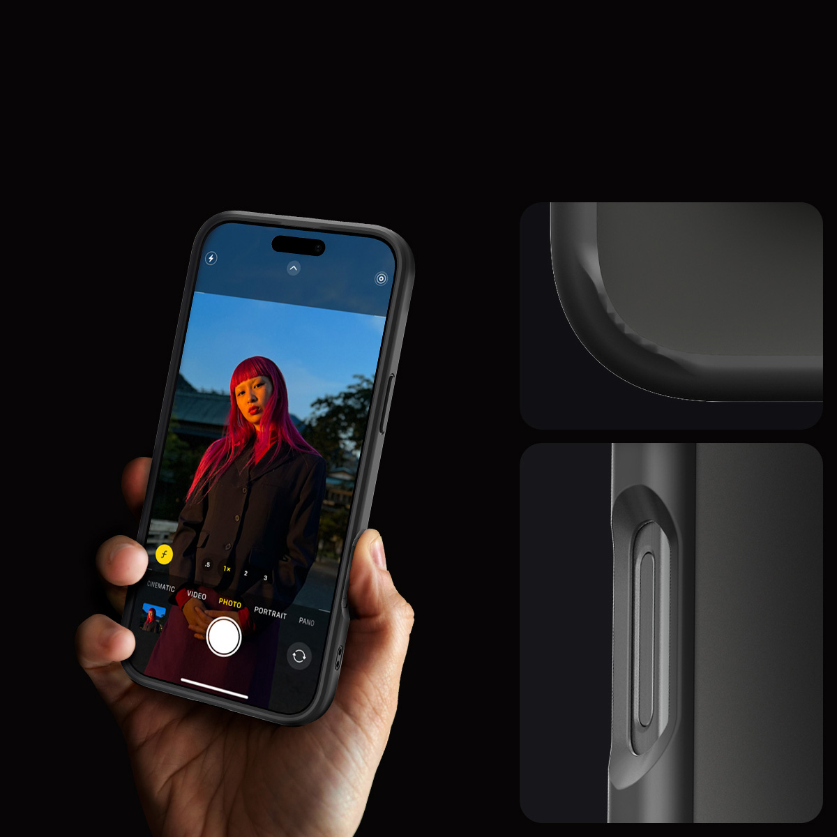Etui Spigen Crystal Hybrid do Apple iPhone 16 Pro Max, przezroczysto-czarne