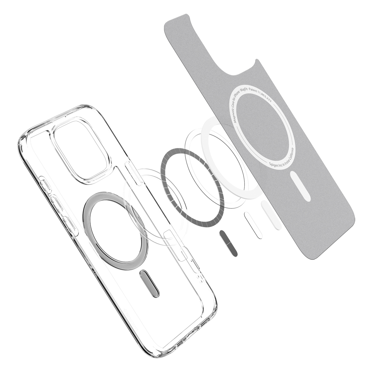 Etui Spigen Ultra Hybrid Mag z MagSafe do Apple iPhone 16 Pro Max, przezroczysto-szare