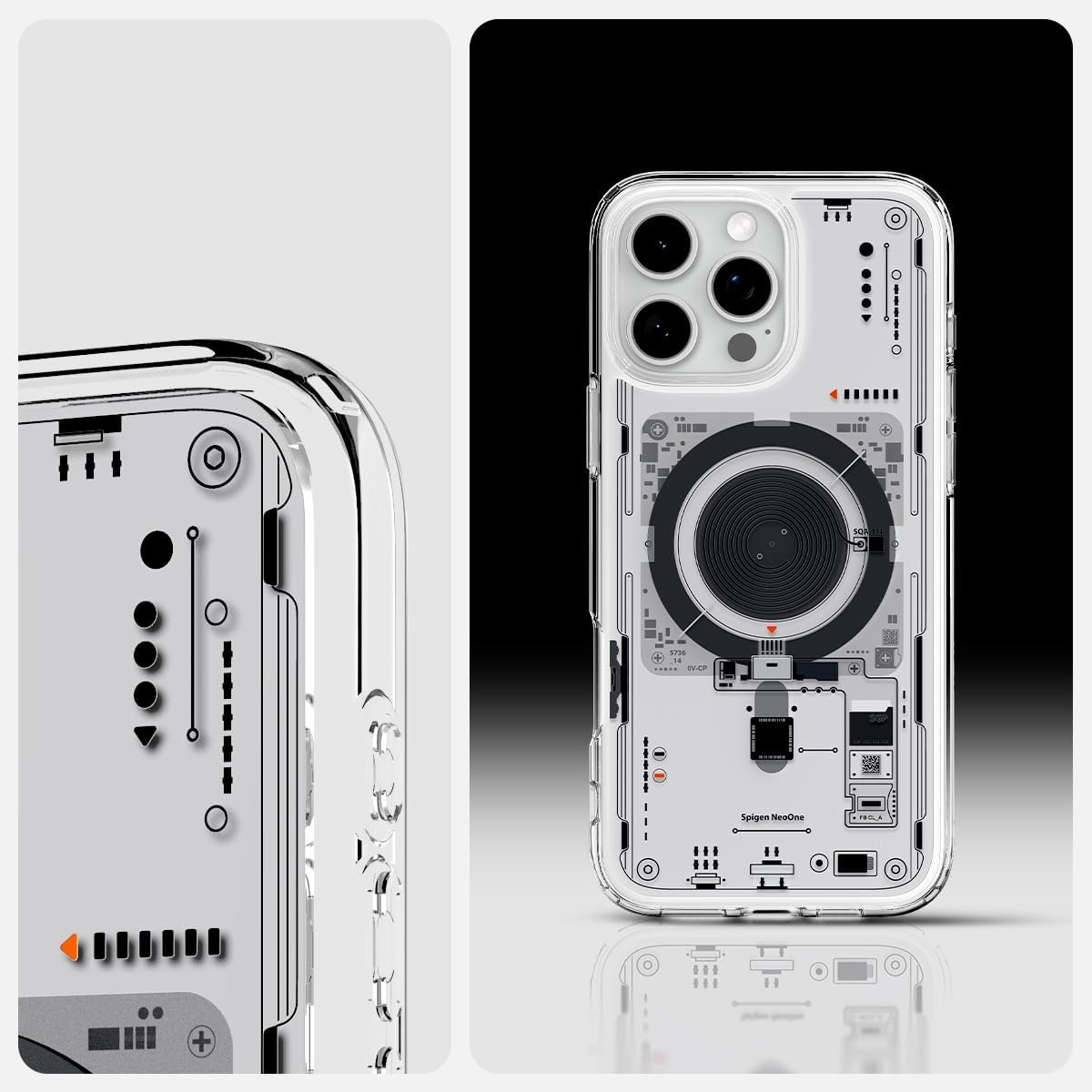 Etui Spigen Ultra Hybrid Mag z MagSafe do Apple iPhone 16 Pro Max, przezroczysto-wzorzyste (Neo One)