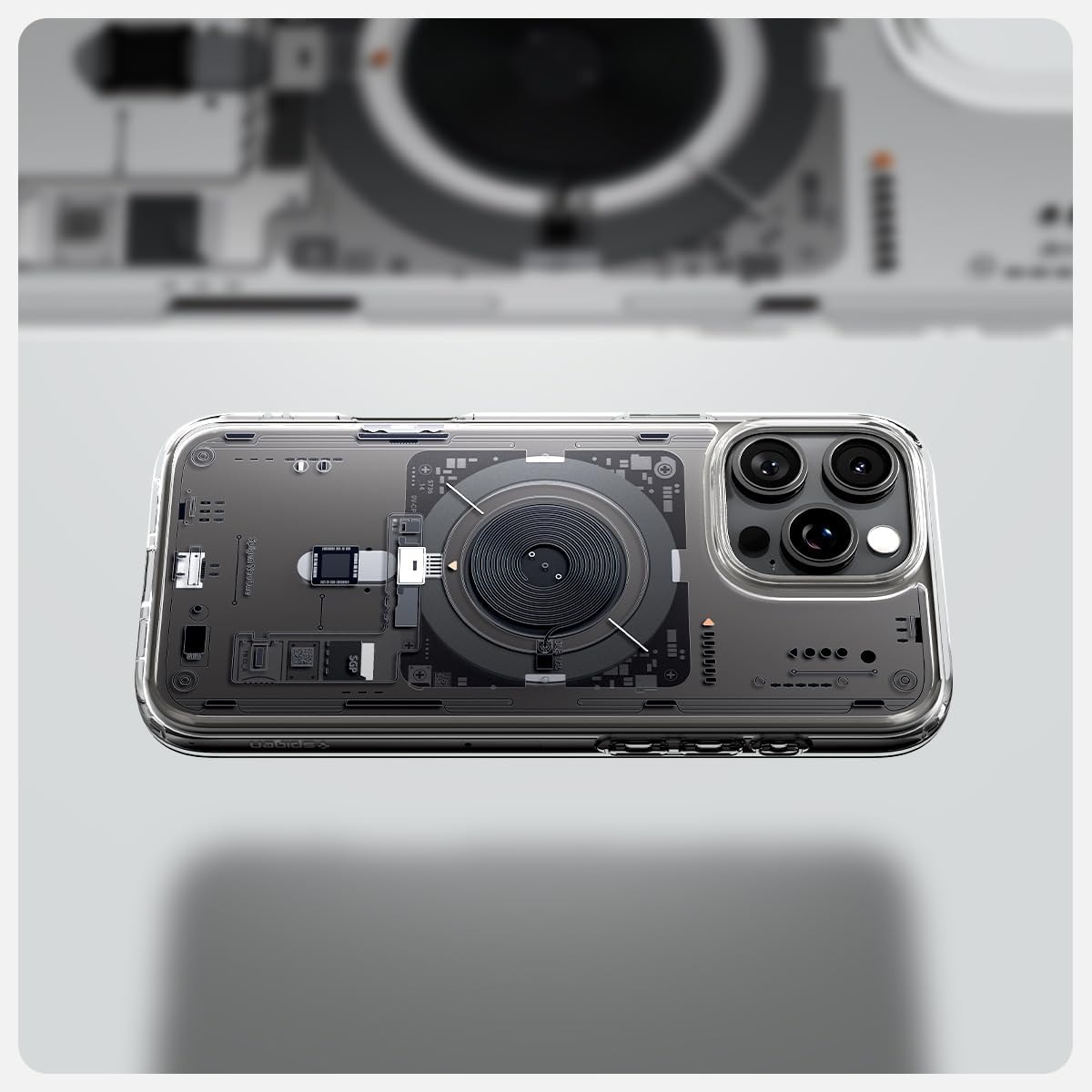 Etui Spigen Ultra Hybrid Mag z MagSafe do Apple iPhone 16 Pro Max, przezroczysto-wzorzyste (Neo One)