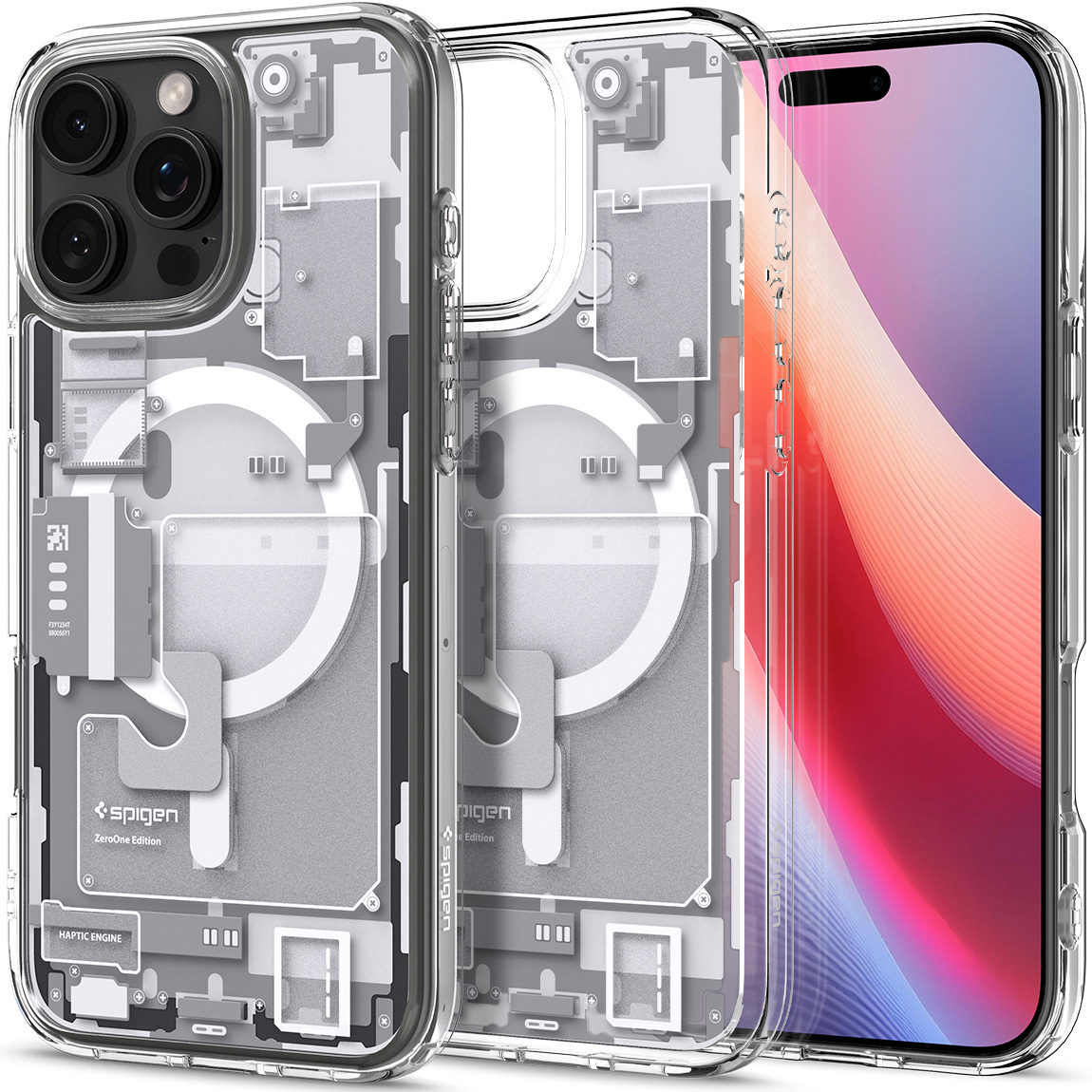Etui Spigen Ultra Hybrid Mag z MagSafe do Apple iPhone 16 Pro Max, biało-szare (Zero One)