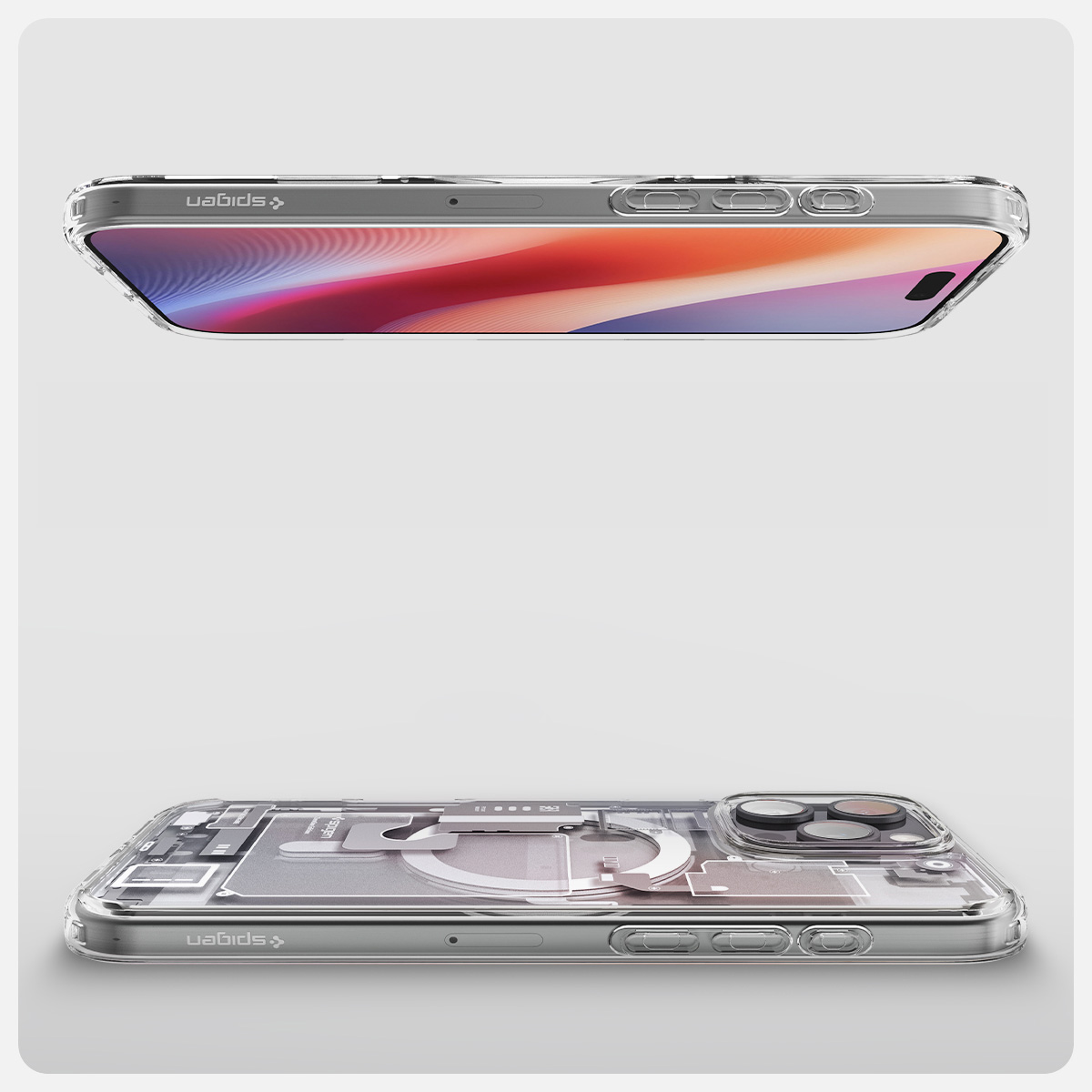 Etui Spigen Ultra Hybrid Mag z MagSafe do Apple iPhone 16 Pro Max, biało-szare (Zero One)