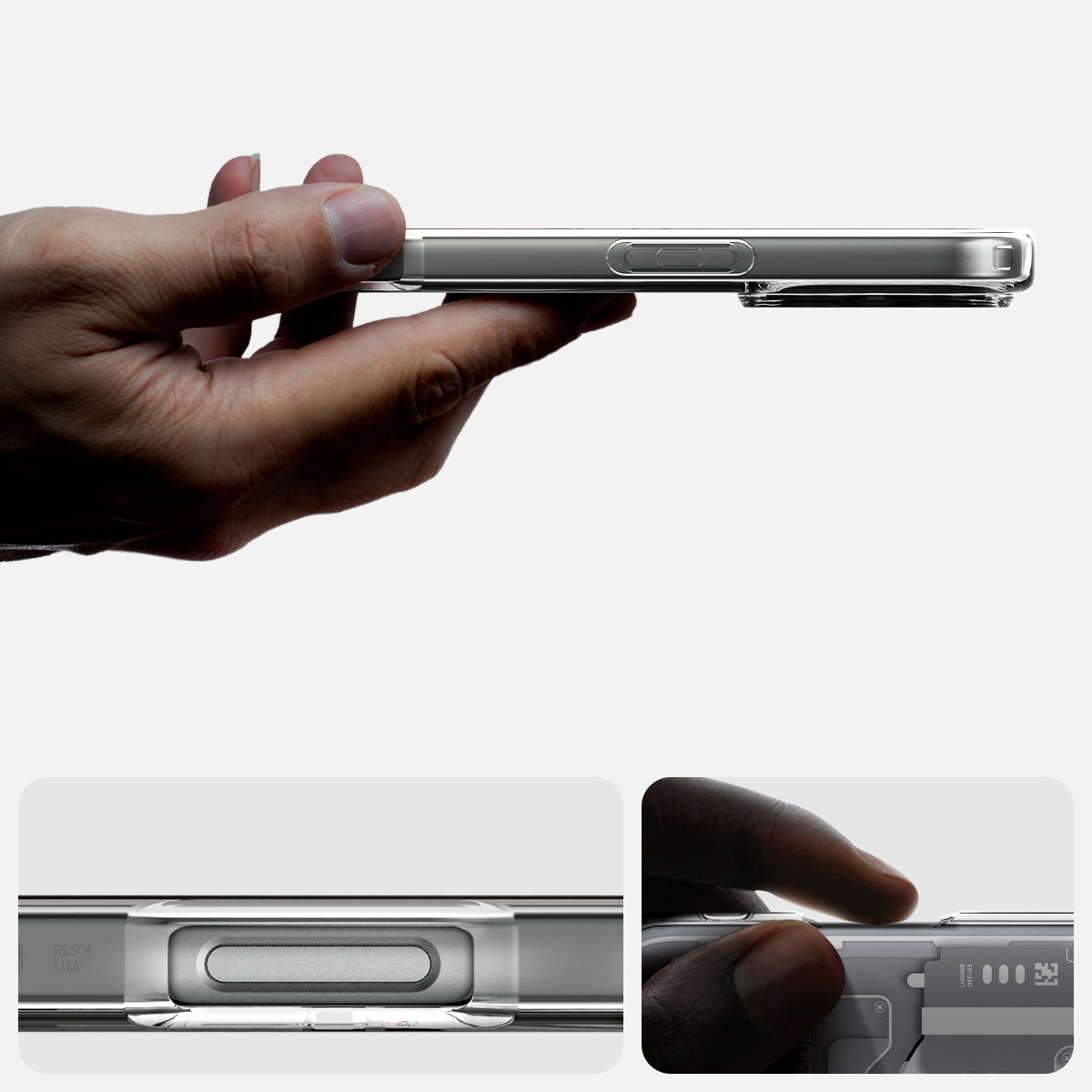 Etui Spigen Ultra Hybrid Mag z MagSafe do Apple iPhone 16 Pro Max, biało-szare (Zero One)