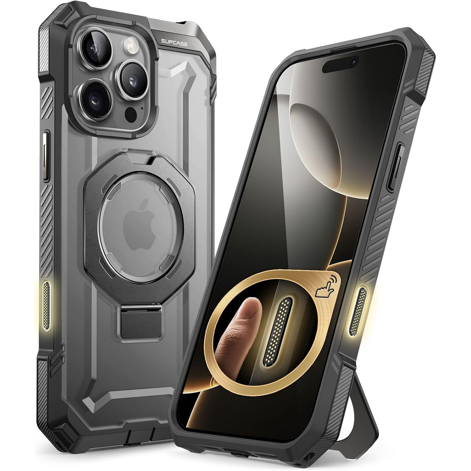 Etui pancerne Supcase Unicorn Beetle Grip Mag (CC) do iphone 16 Pro Max, szaro-przezroczyste