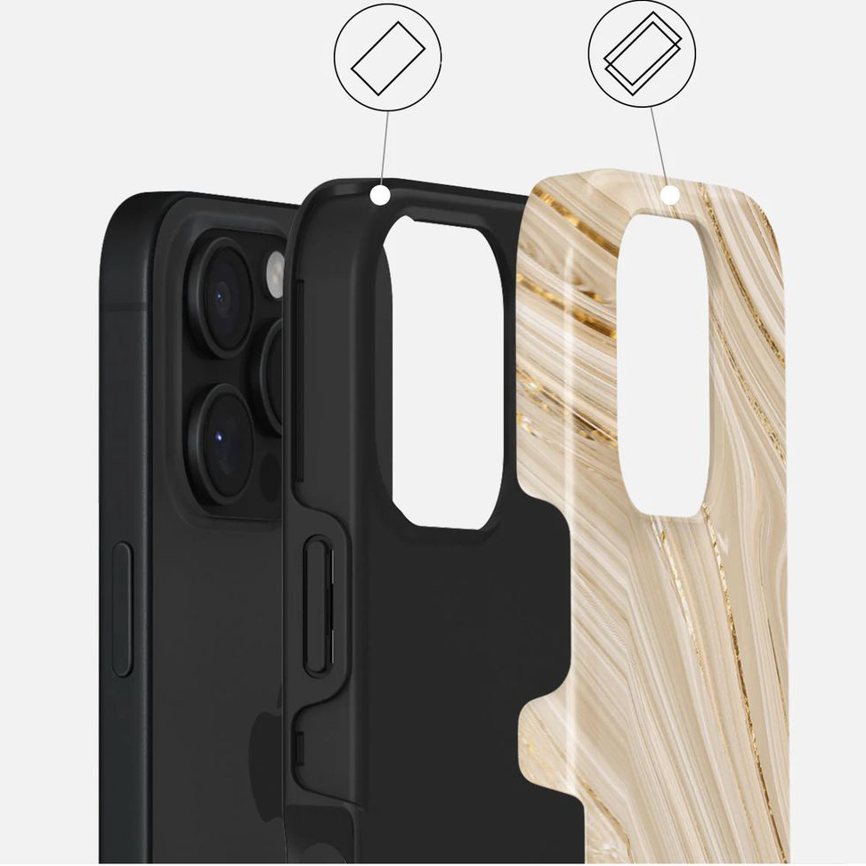 Etui Burga Full Glam Tough MagSafe do Apple iPhone 16 Pro, beżowe wzorzyste