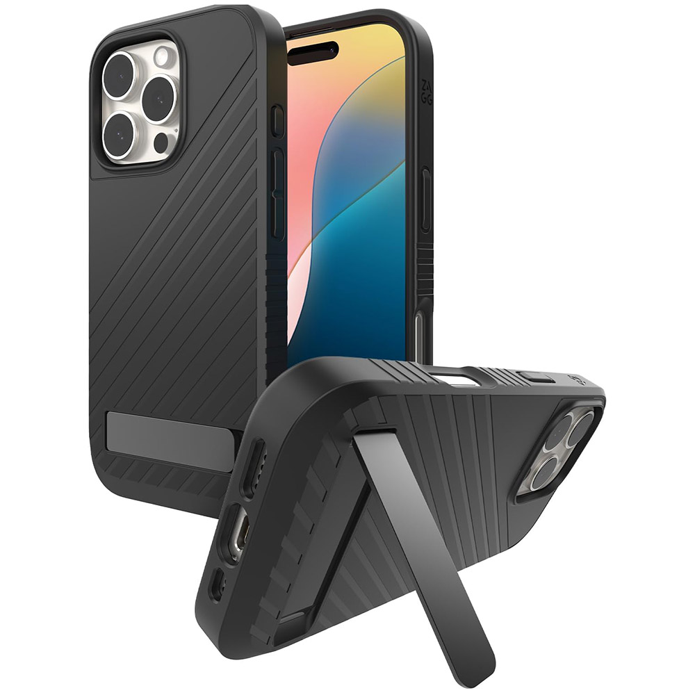 Etui Zagg Denali Snap Kickstand do Apple iPhone 16 Pro, czarne