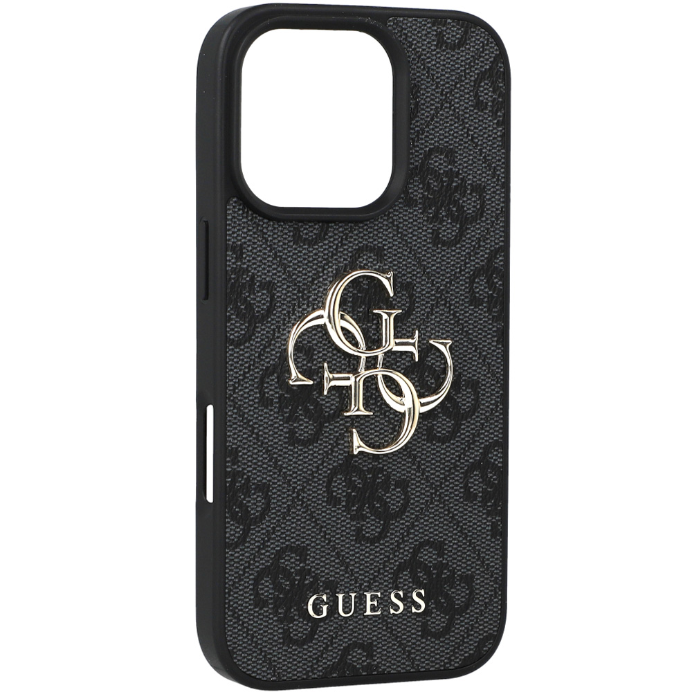Oryginalne i ekskluzywne etui 4G Big Metal Logo od marki Guess do Apple iPhone 16 Pro, czarne