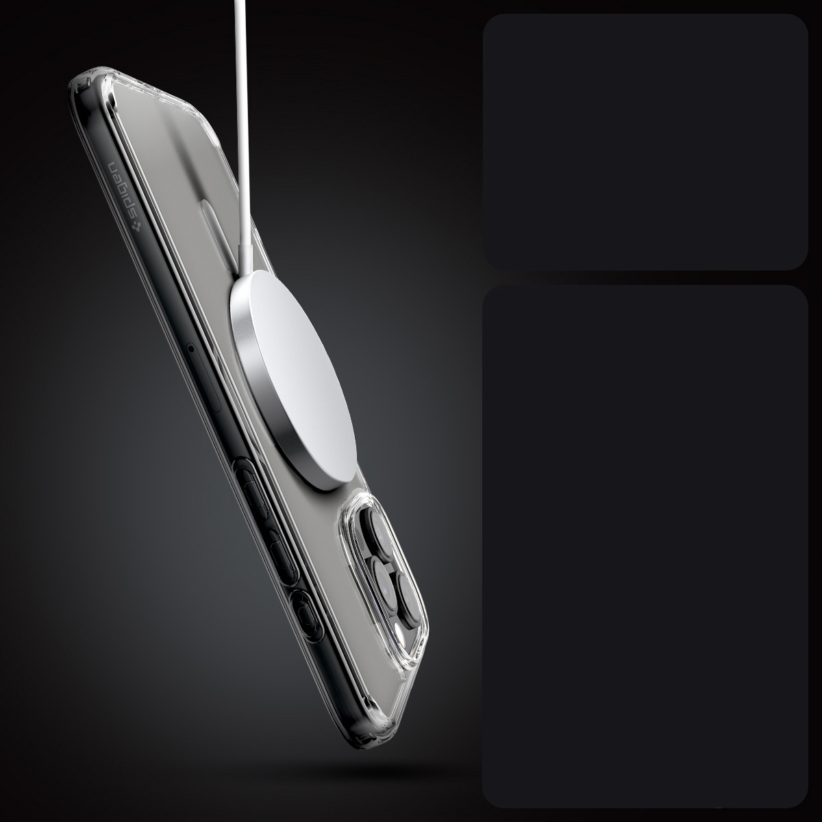 Etui Spigen Crystal Hybrid Mag z MagSafe do iPhone 16 Pro, przezroczysto-białe