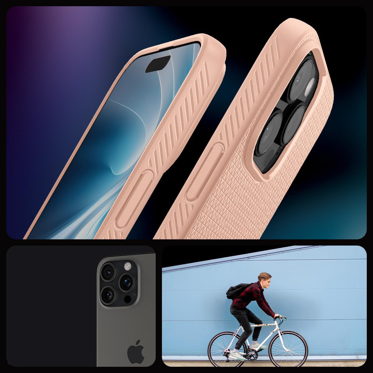 Etui Spigen Liquid Air do Apple iPhone 16 Pro, różowe