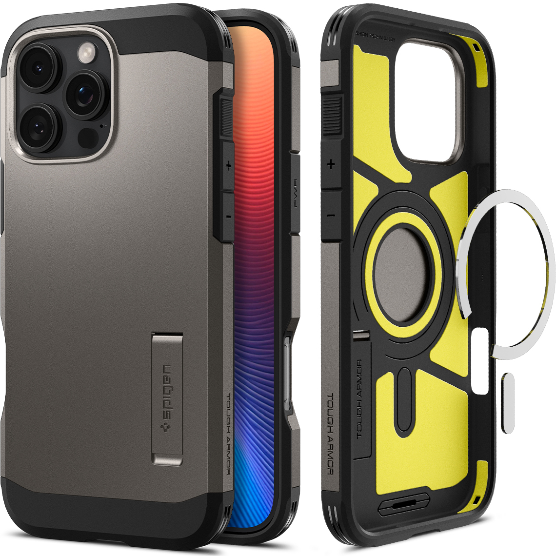 Etui Spigen Tough Armor Mag MagSafe do Apple iPhone 16 Pro, stalowe