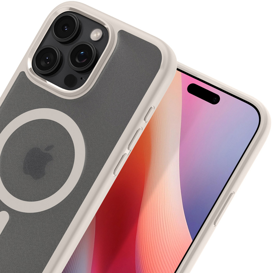 Etui Spigen Ultra Hybrid Mag z MagSafe do Apple iPhone 16 Pro, półprzezroczysto-beżowe