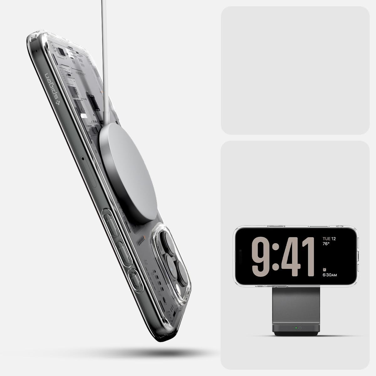 Etui Spigen Ultra Hybrid Mag z MagSafe do Apple iPhone 16 Pro, przezroczysto-wzorzyste (Neo One)