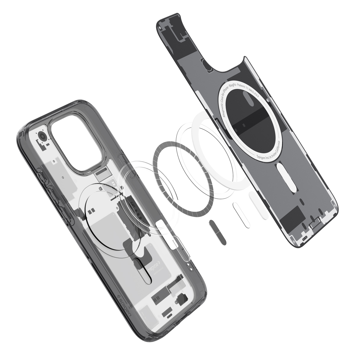 Etui Spigen Ultra Hybrid Mag z MagSafe do Apple iPhone 16 Pro, przydymione-szare (Zero One)