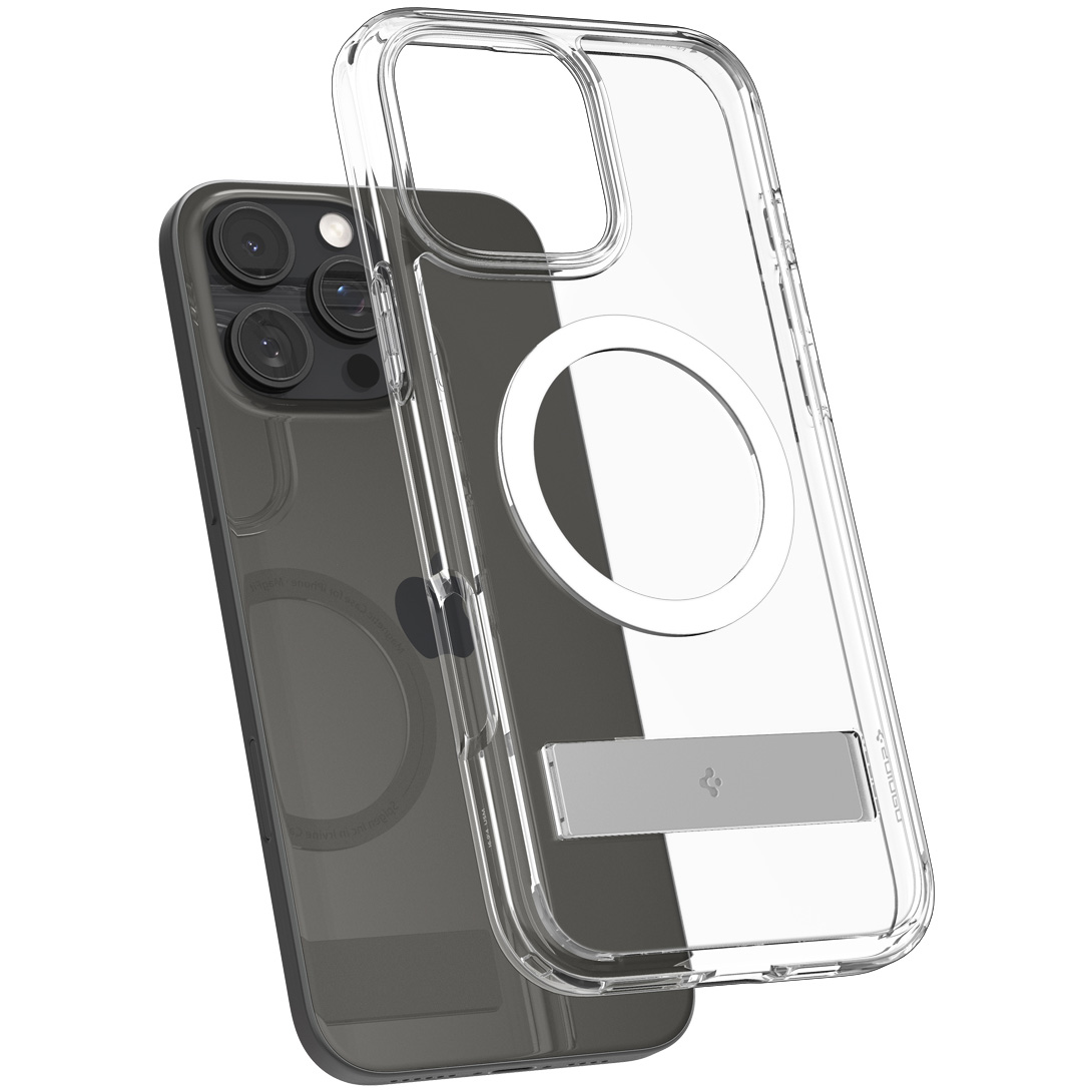 Etui Spigen Ultra Hybrid S Mag MagSafe do Apple iPhone 16 Pro, przezroczysto-białe