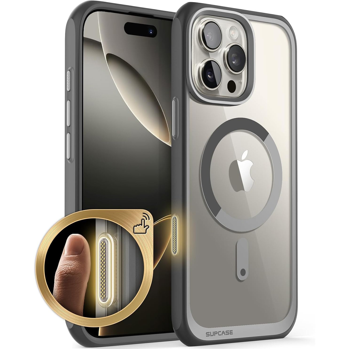Etui Supcase UB Mag (CC) MagSafe do iPhone 16 Pro, przezroczysto-szare