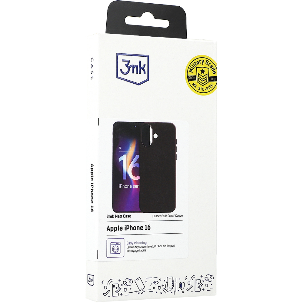 Etui 3mk Matt Case do Apple iPhone 16, czarne matowe