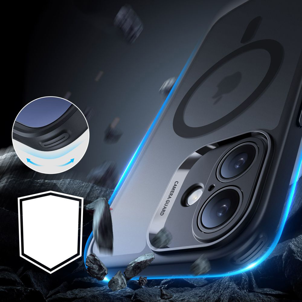 Zestaw Etui + Szkło na ekran, ESR Classic Pro Set HaloLock do Apple iPhone 16 do MagSafe, półprzezroczysto-czarne