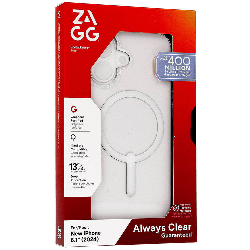 Etui Zagg Gear4 Crystal Palace Snap do Apple iPhone 16, przezroczysto-białe