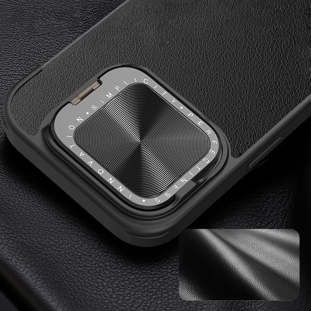 Etui z klapką i ochroną aparatu Nillkin Qin Prop do Apple iPhone 16, czarne