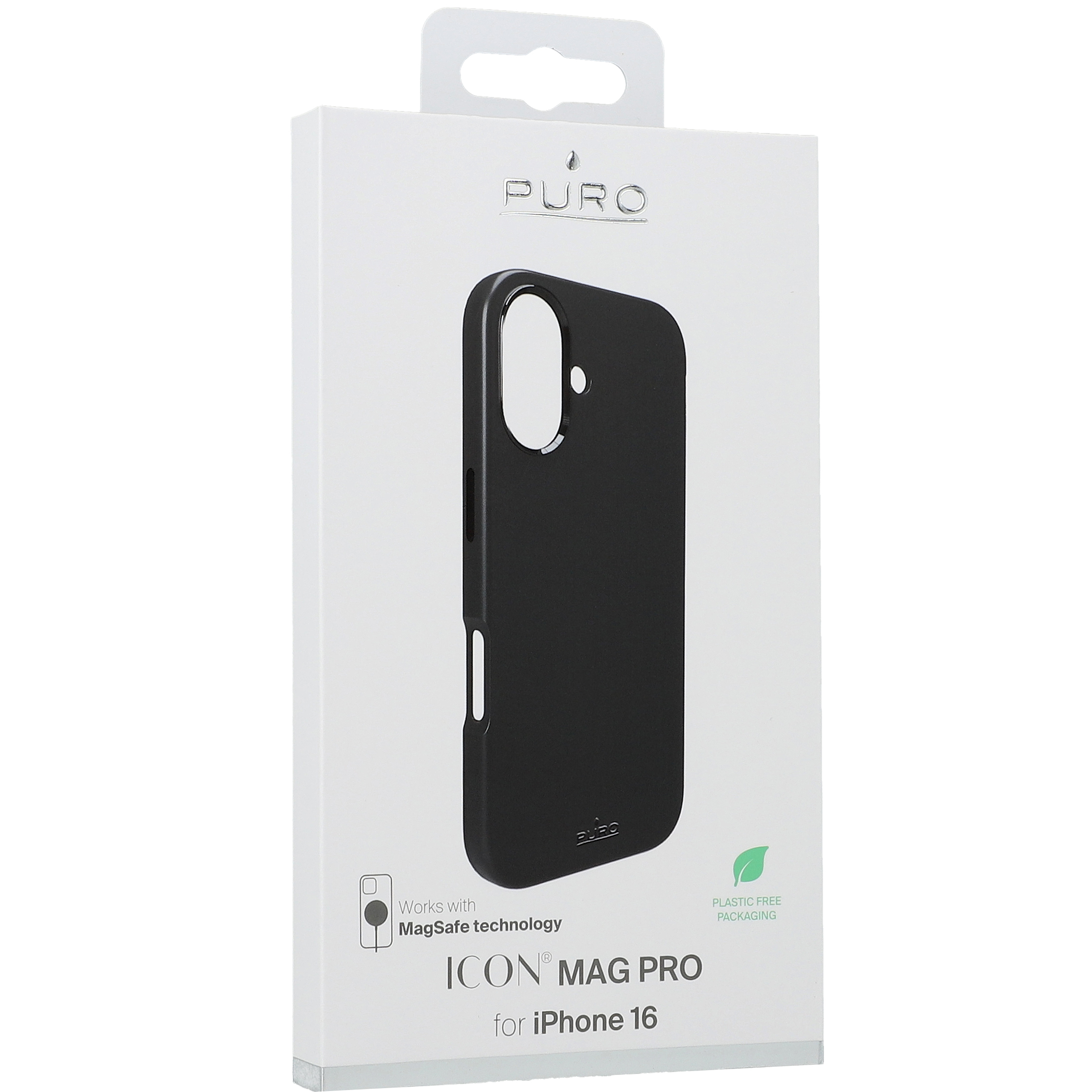 Etui Puro Icon Mag Pro do MagSafe do Apple iPhone 16, czarne. 