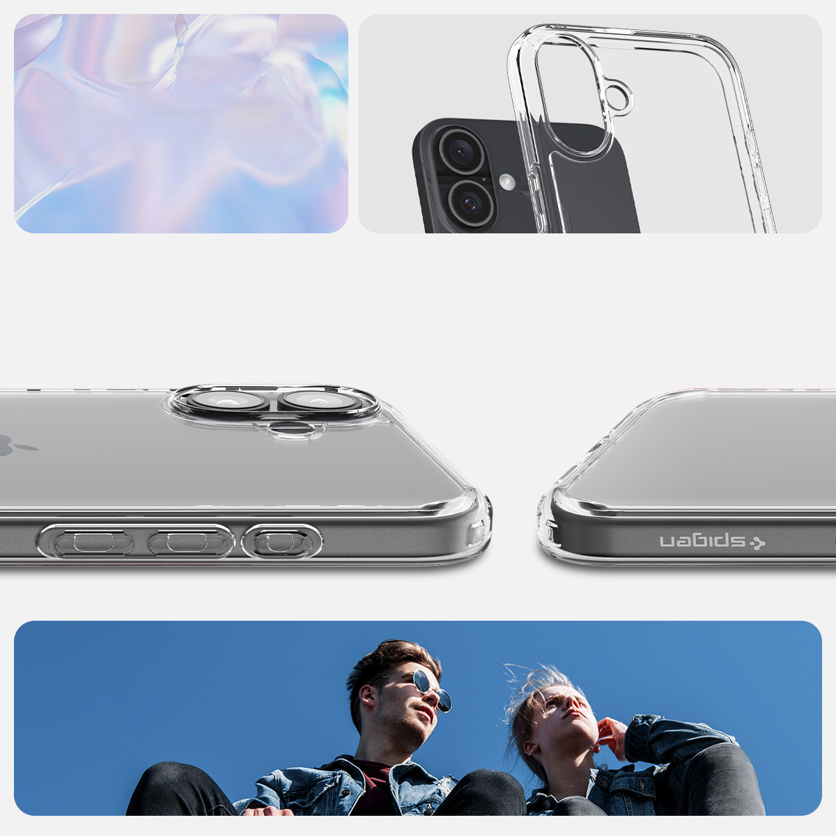 Etui Spigen Crystal Hybrid do Apple iPhone 16, przezroczyste
