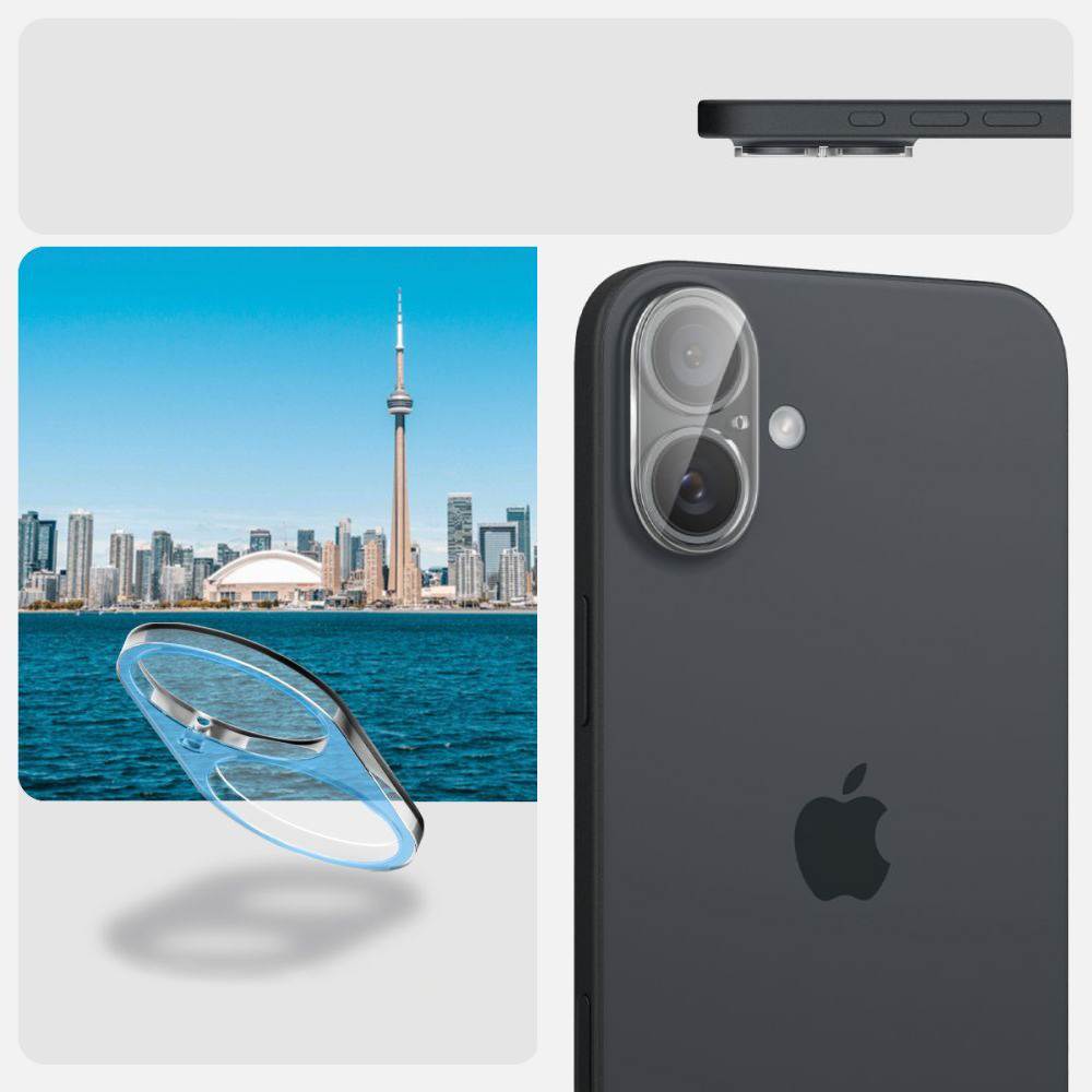 Szkło na aparat Spigen Glas.tR Optik 2-Pack do iPhone 16 / 16 Plus, przezroczyste
