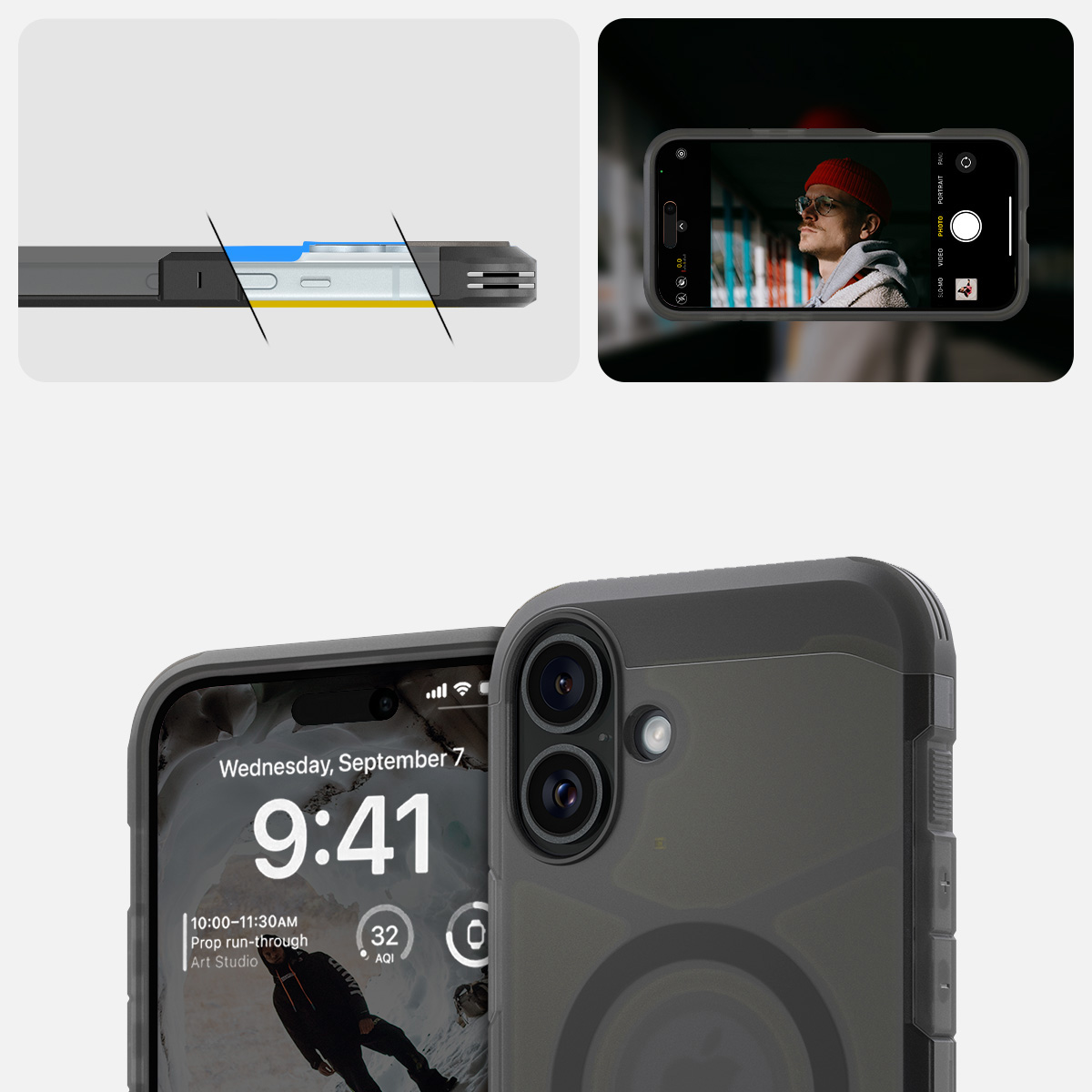 Etui Spigen Tough Armor Mag MagSafe do Apple iPhone 16, przydymione