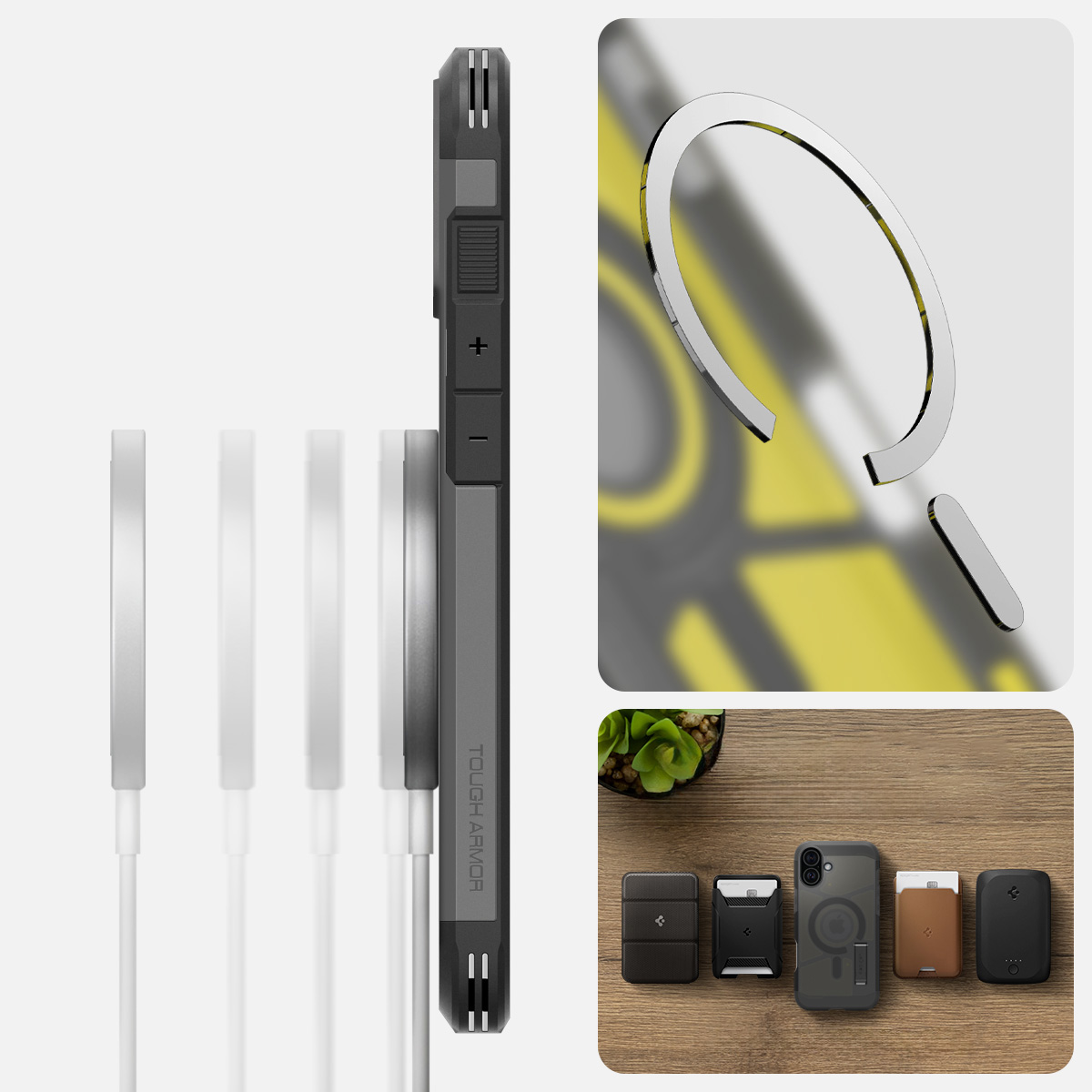 Etui Spigen Tough Armor Mag MagSafe do Apple iPhone 16, przydymione
