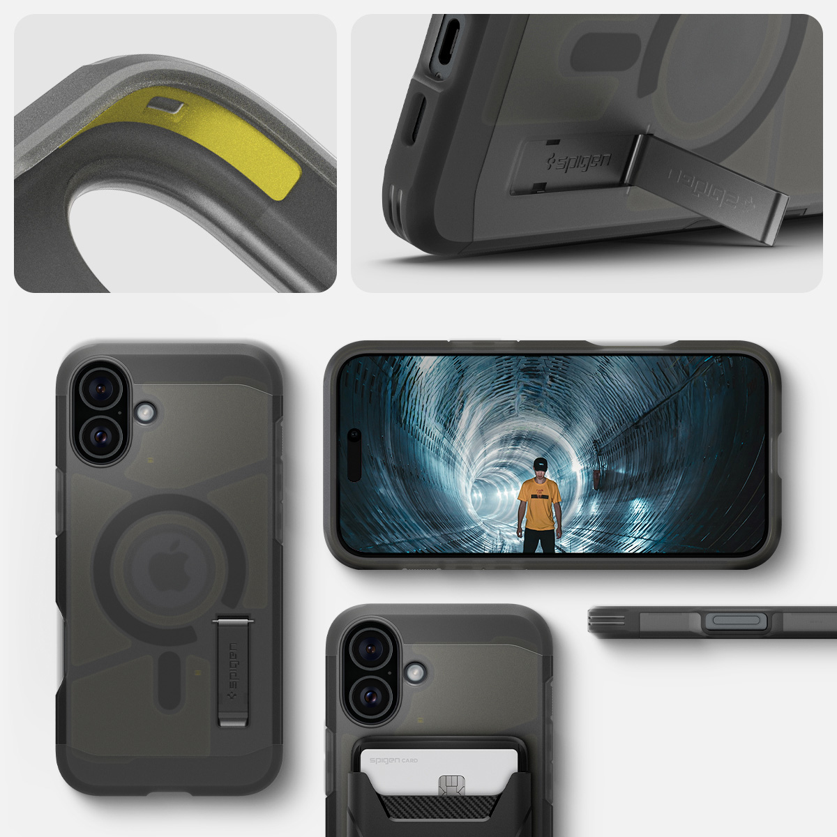 Etui Spigen Tough Armor Mag MagSafe do Apple iPhone 16, przydymione