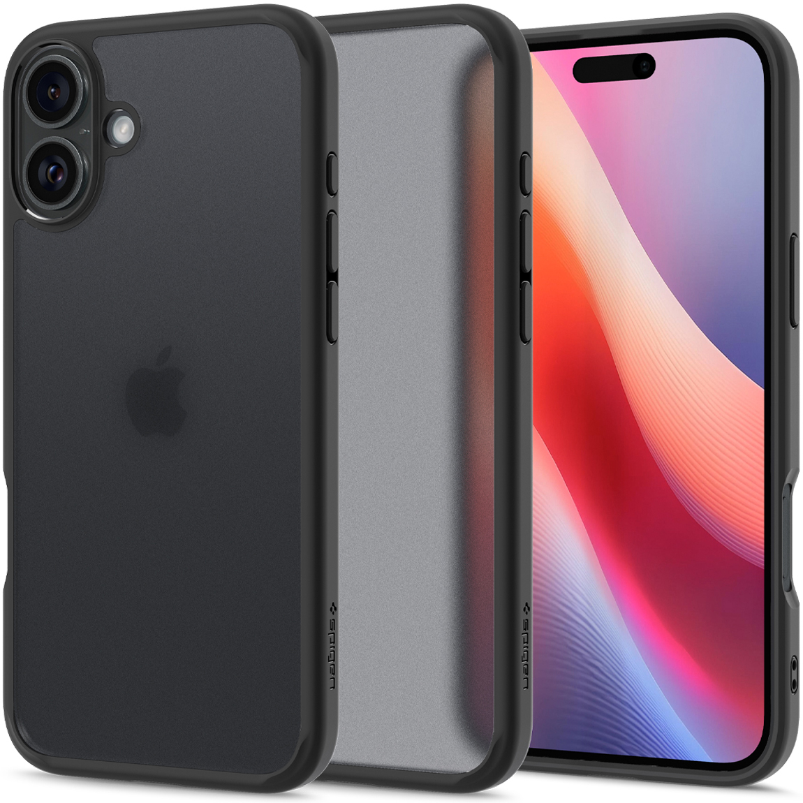 Etui Spigen Ultra Hybrid do Apple iPhone 16, półprzezroczysto-czarne