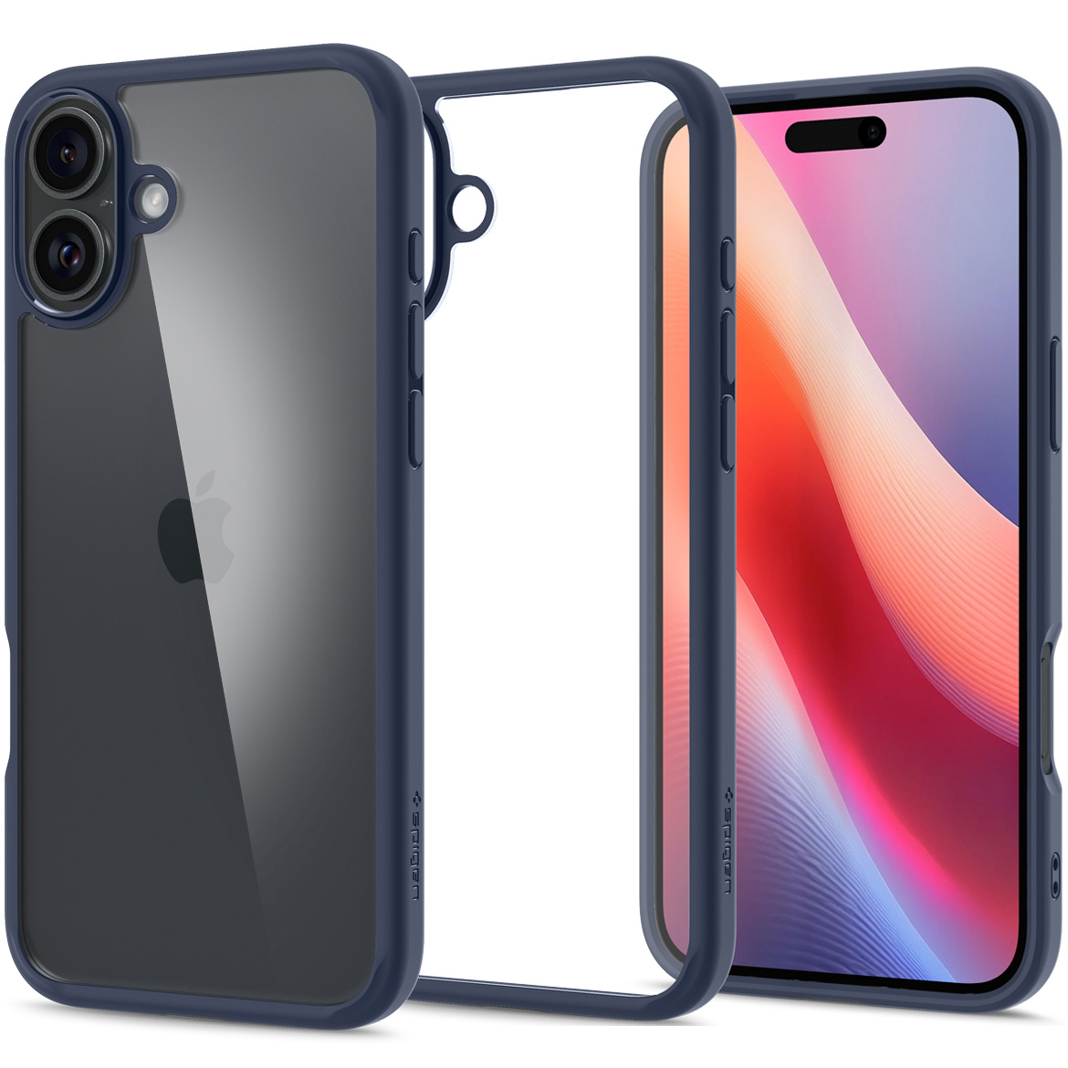 Etui Spigen Ultra Hybrid do Apple iPhone 16, przezroczysto-granatowe
