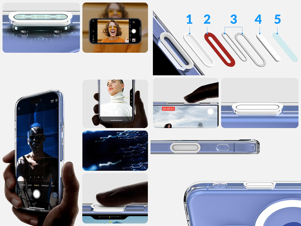 Etui Spigen Ultra Hybrid T Mag z MagSafe do Apple iPhone 16, przezroczysto-białe