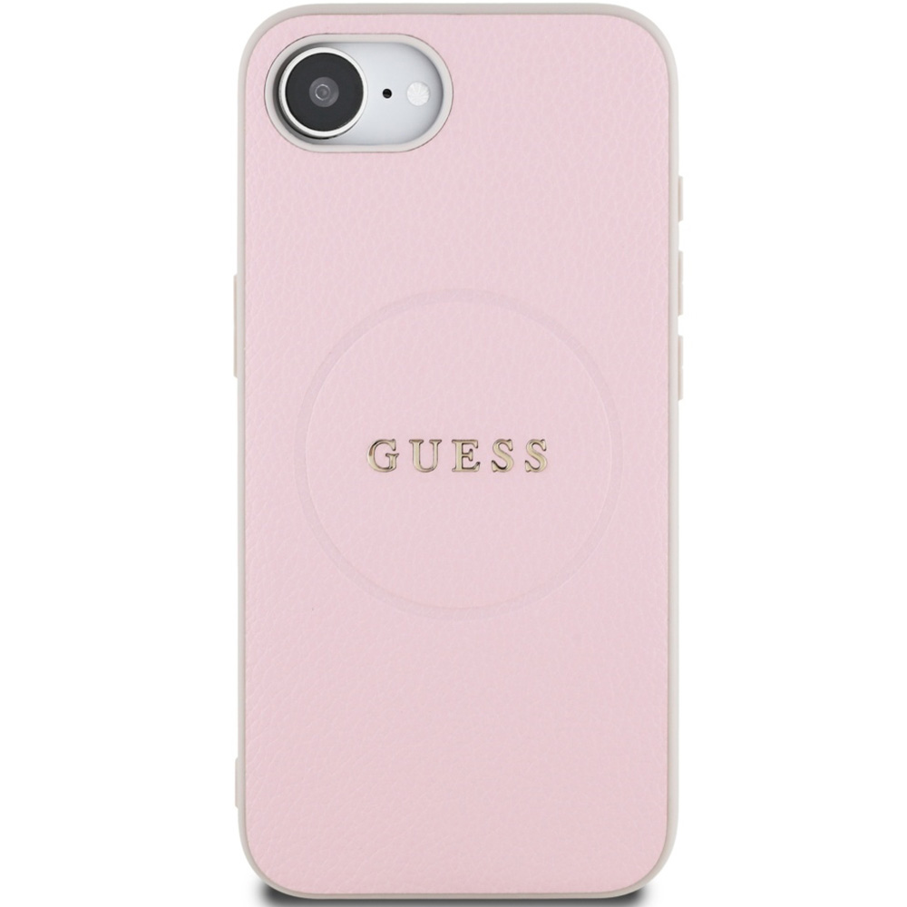 Etui Guess Hardcase Grained Ring do MagSafe do Apple iPhone 16e, różowe