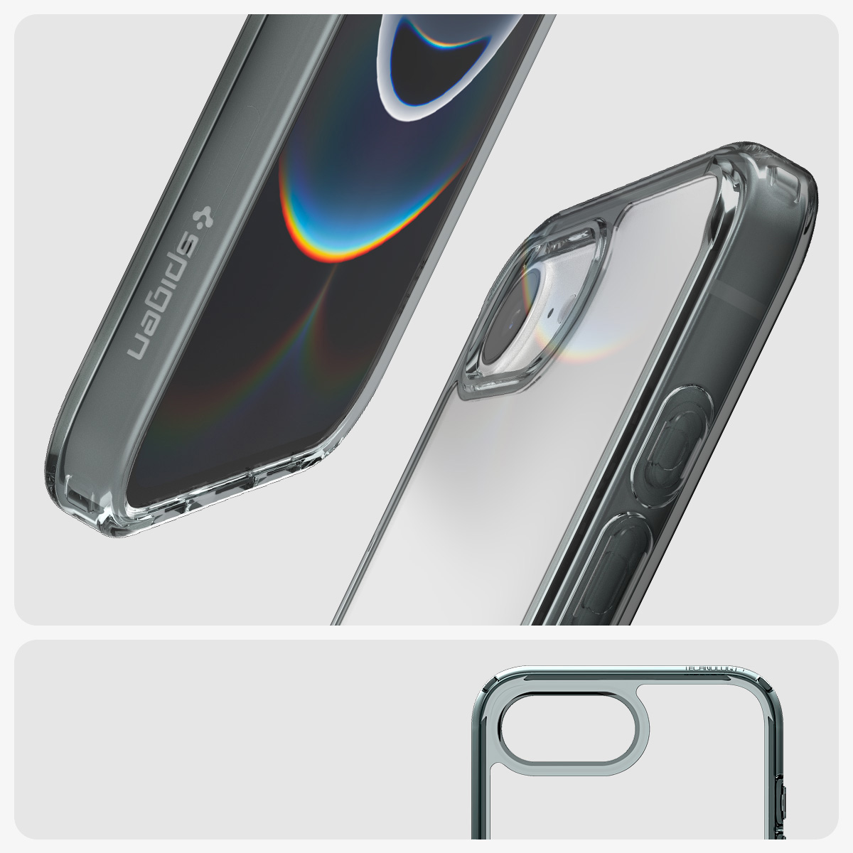 Etui Spigen Ultra Hybrid do Apple iPhone 16e, przezroczysto-przydymione
