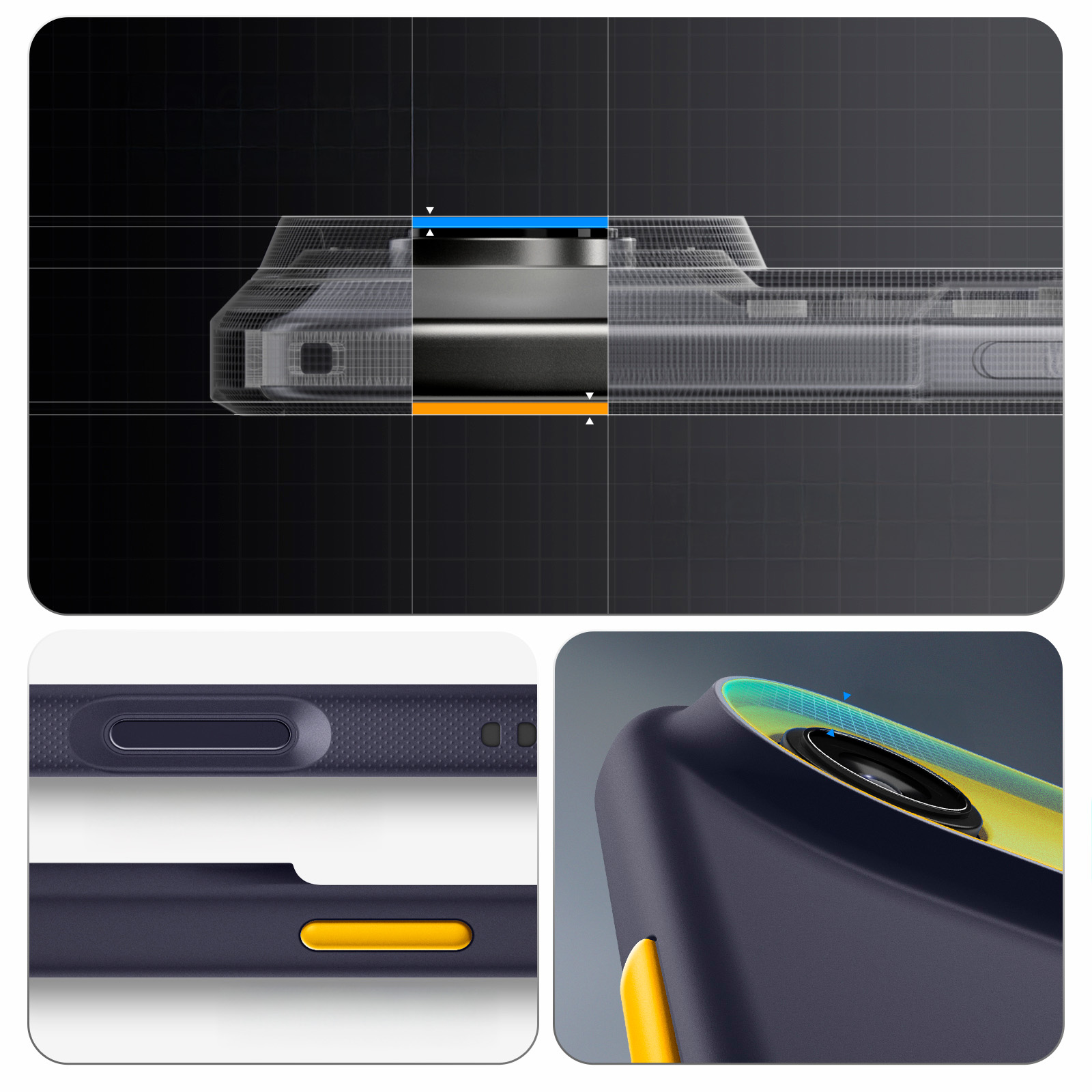 Etui Spigen Nano Pop Mag do MagSafe do Apple iPhone Air, granatowo-żółte