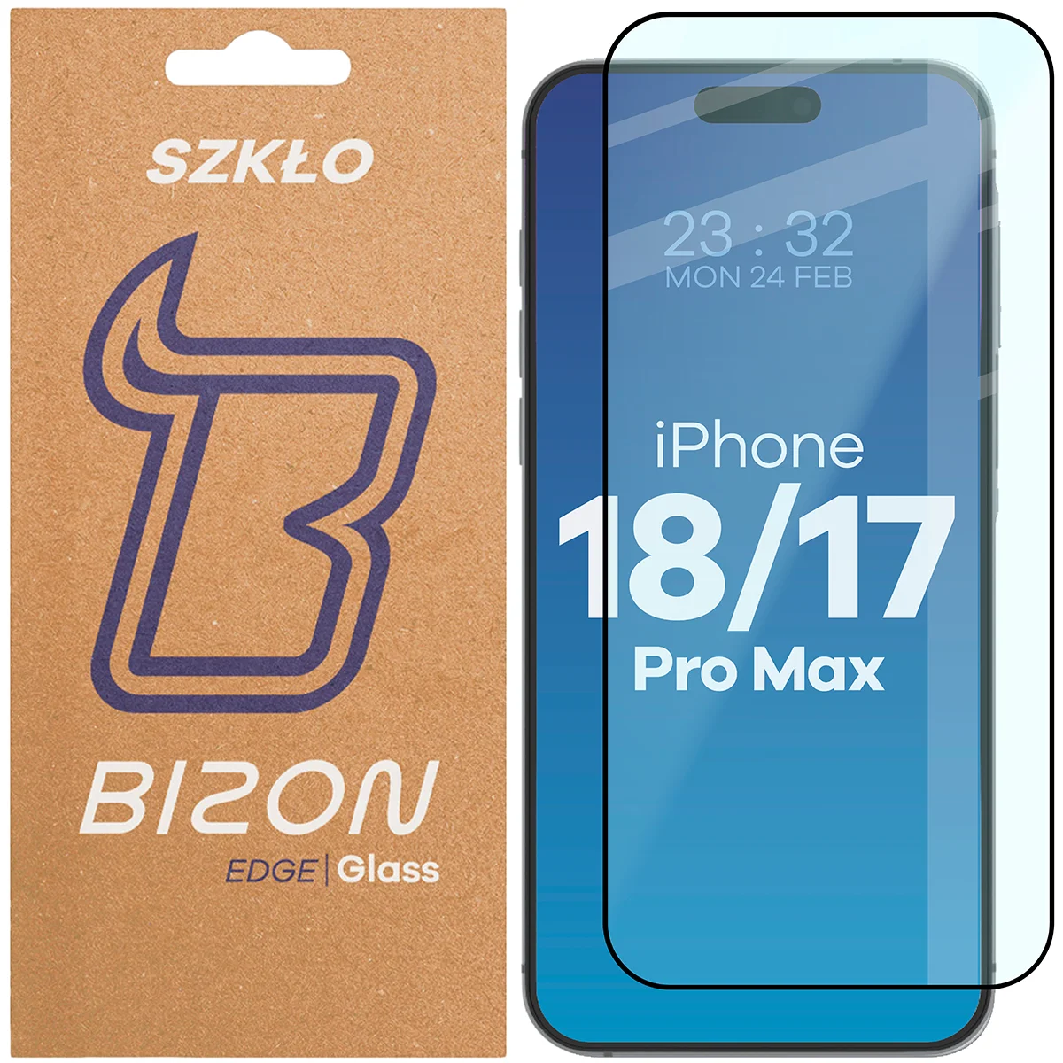 Szkło hartowane na cały ekran Bizon Glass Edge dla iPhone 18 Pro Max / 17 Pro Max