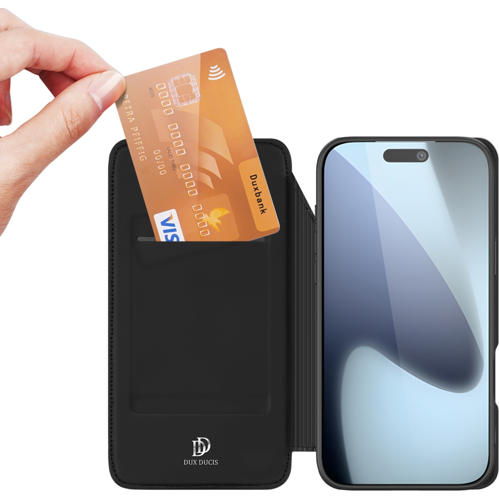 Etui z klapką Dux Ducis Skin Pro do Apple iPhone 17 Pro, czarne
